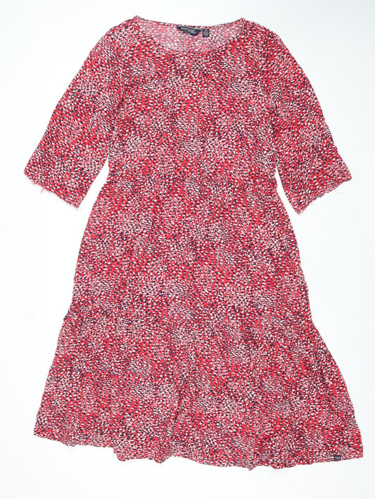 Regatta Womens Red Animal Print Midi Shift Dress Size 8