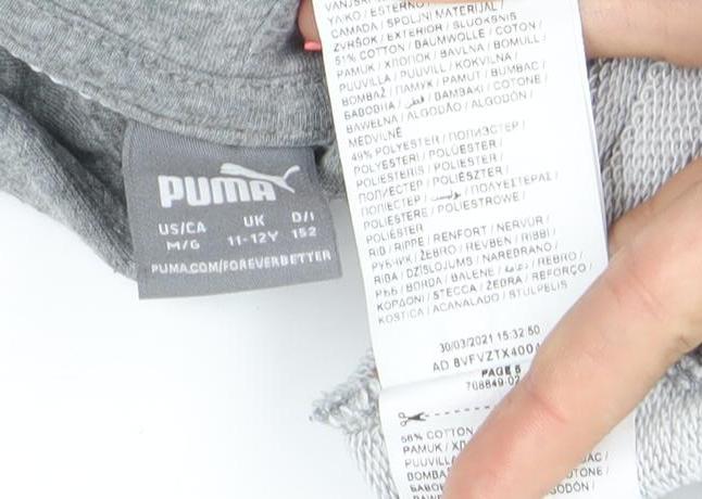 Puma Boys Grey Pullover Hoodie 11-12 Years SCFC Football Logo