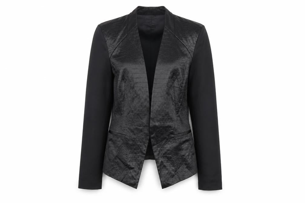 Topshop Women Black UK 12 Shawl Lapel Suit Jacket