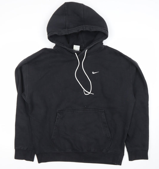 Nike Men's Black Pullover Hoodie M Regular Fit Logo Pocket