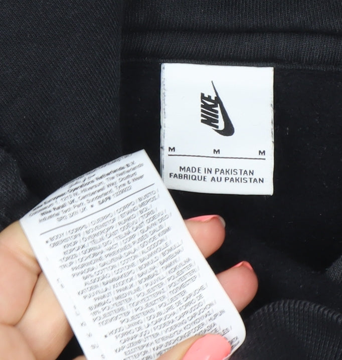 Nike Men's Black Pullover Hoodie M Regular Fit Logo Pocket