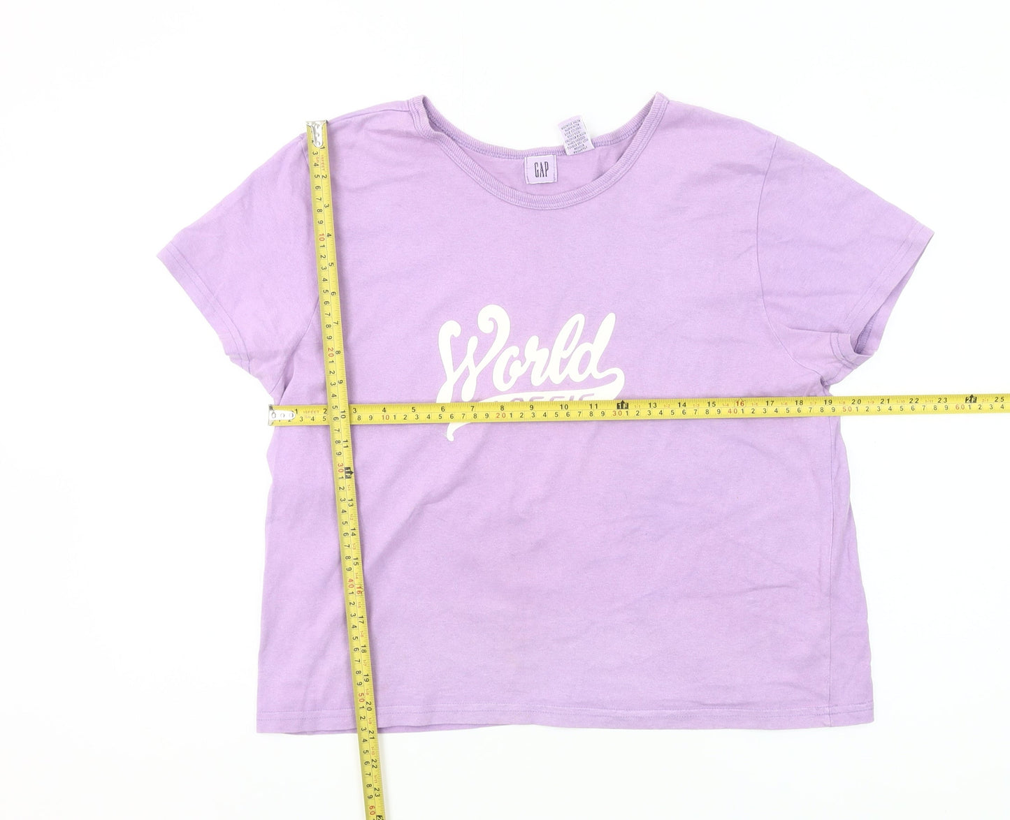 GAP Women’s Purple Cotton T-Shirt L Crew Neck Short Sleeve Casual