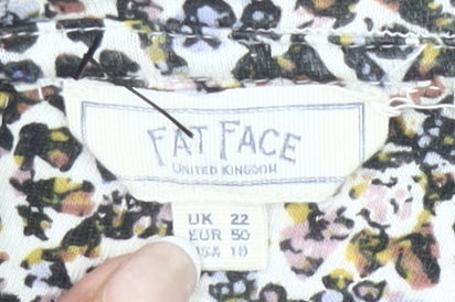 Fat Face Womens Multicoloured Floral Cotton Blouse Size 22