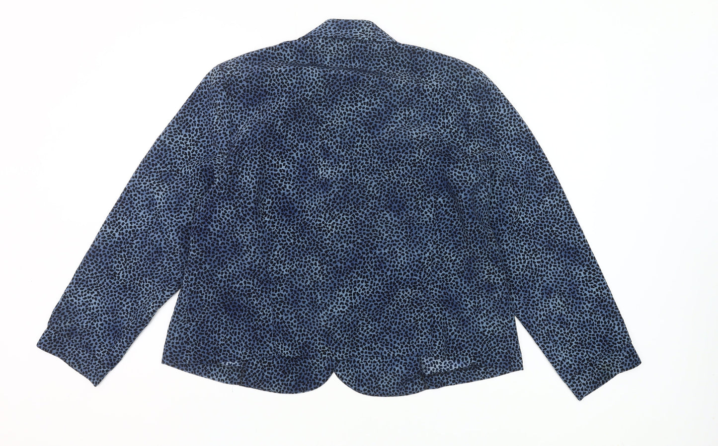Kerena Women’s Blue Animal Print Blouse Size 18 Long Sleeve Button Up