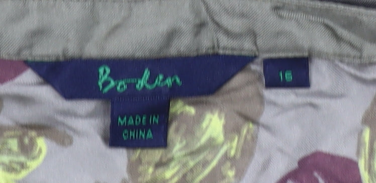 Boden Womens Blouse Size 16 Multicoloured Floral Silk Cap Sleeve