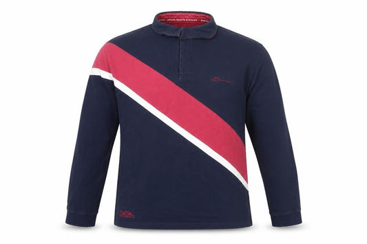 Shires Sports & Leisure Men’s Blue Colourblock Rugby Polo L