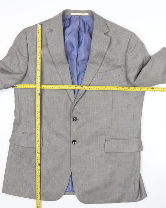 Marks and Spencer Mens Grey Wool Blend Suit Jacket 44 Long