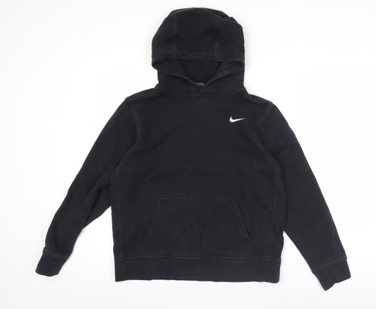 Nike Boys Black Pullover Hoodie XL 13-15 Years Cotton Blend Sportswear