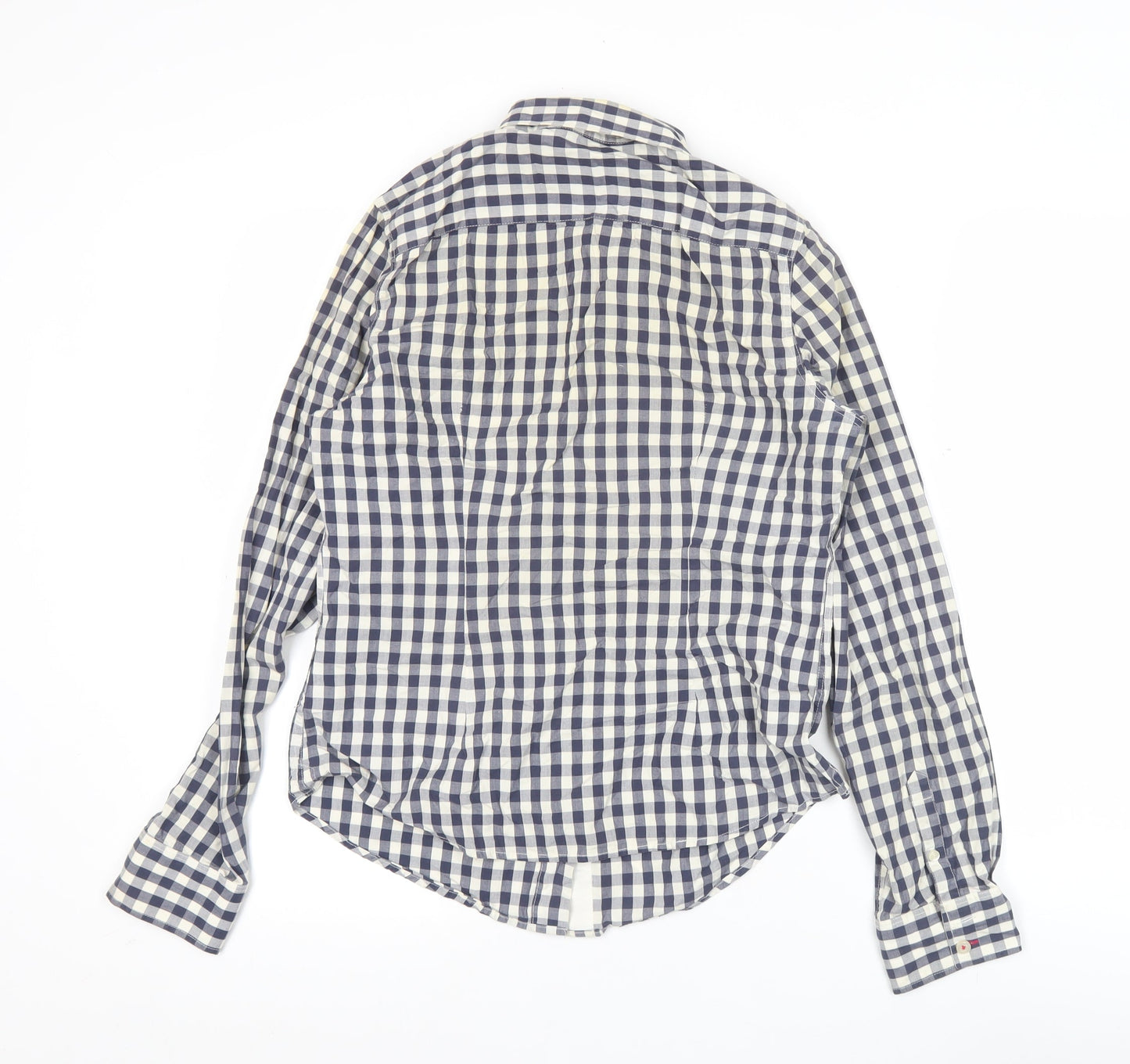 Jack Wills Womens Blue Checked Cotton Button-Up Shirt UK 10