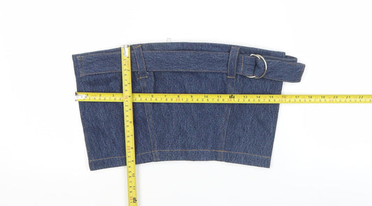 Beyond Retro Women’s Blue Denim Strapless Cropped Top S
