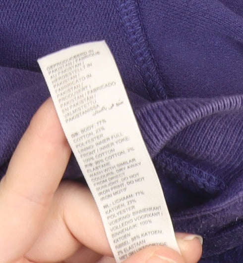 FatFace Boys Purple Full Zip Hoodie 9-10 Years Cotton Blend Graphic Print