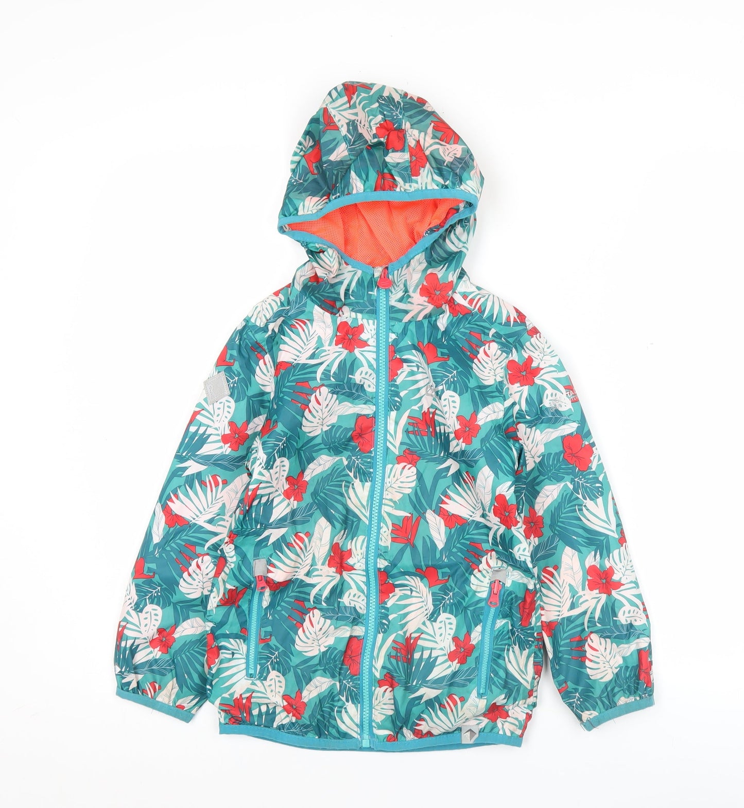 Regatta Girls Multicoloured Floral Rain Coat Jacket 5-6 Years Hooded