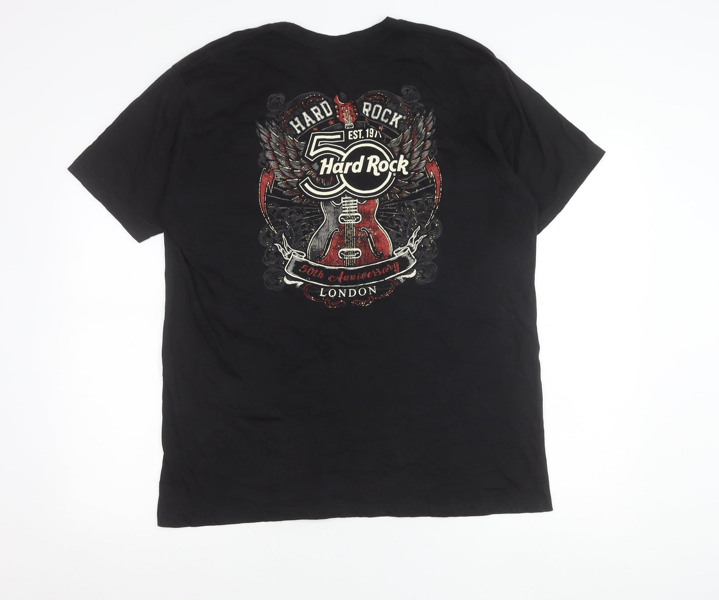 Hard Rock Men’s Black XL 50th Anniversary London Graphic T-Shirt