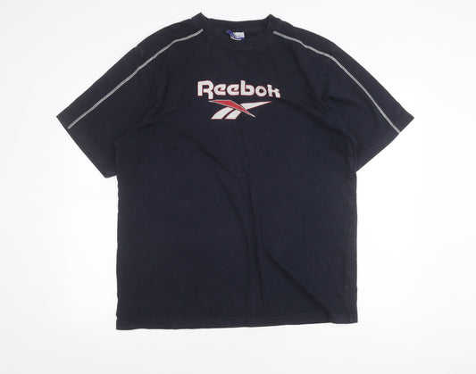 Reebok Men’s Black XL Vintage Sports Logo Graphic T-Shirt