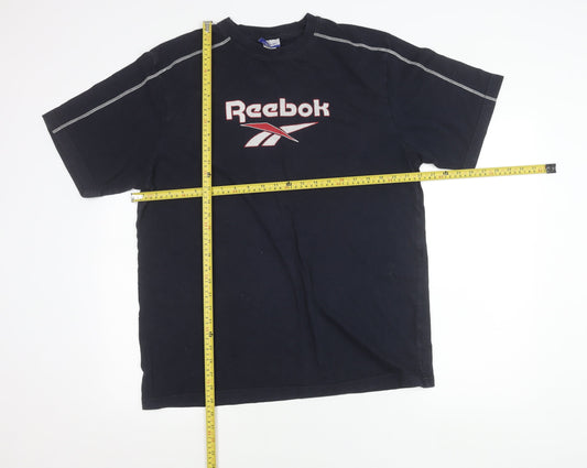 Reebok Men’s Black XL Vintage Sports Logo Graphic T-Shirt
