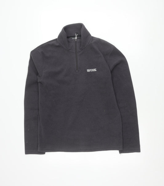 Regatta Men’s Black Fleece Sweatshirt Small 1/4 Zip Outdoor Pullover