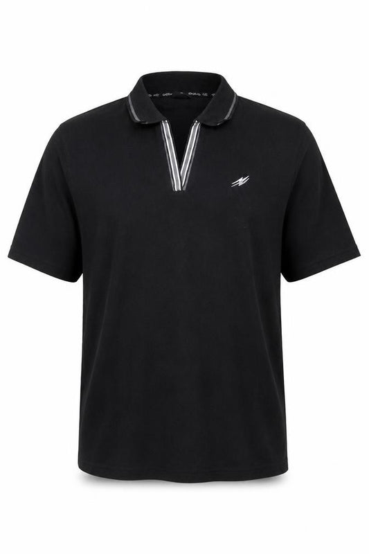 Active viii Men's Black Polo Shirt Size 18 Regular Fit Zip Collar