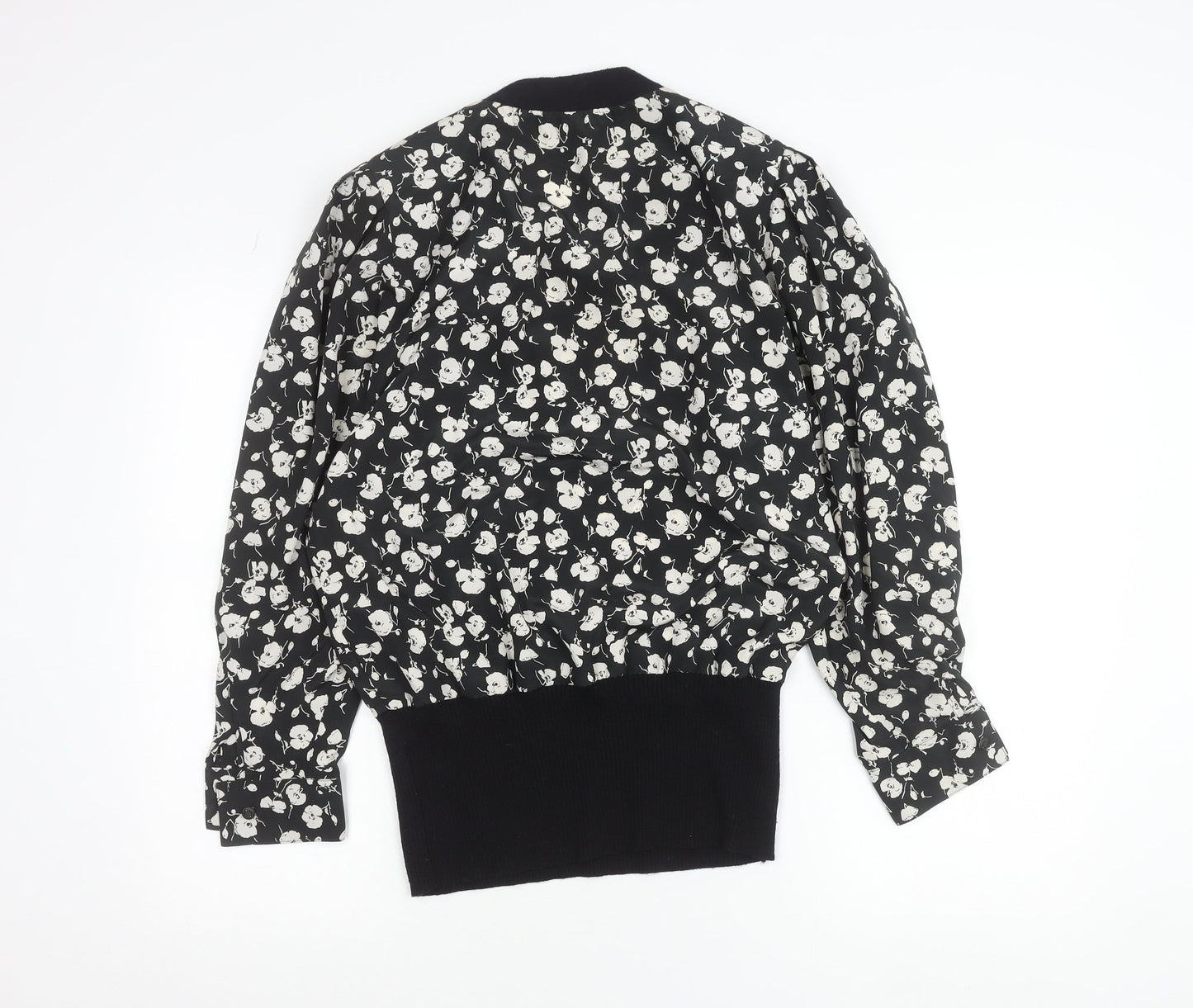 Tricoville Women’s Black Floral V-Neck Tunic Blouse UK 12