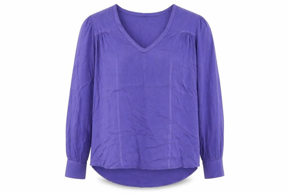 Next Women’s Purple Viscose Long Sleeve Blouse UK 12 V-Neck
