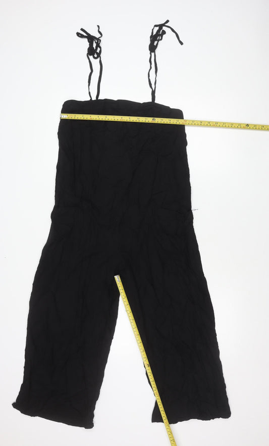 ASOS Women’s Black Size 10 Sleeveless Wide-Leg Viscose Jumpsuit