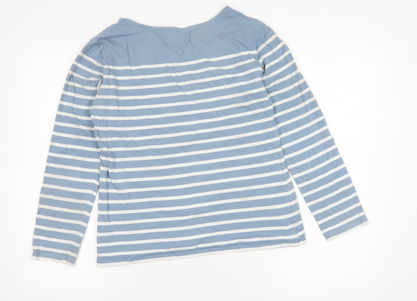 Seasalt Cornwall Women’s Blue Striped Sailor Shirt UK 12 Organic Cotton