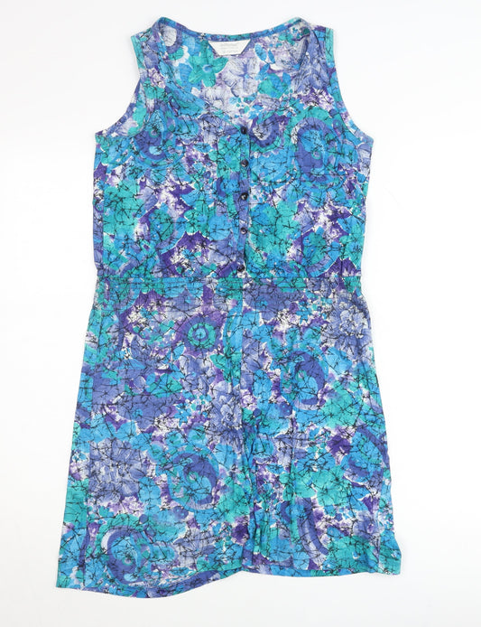 St Michael Womens Multicoloured Cotton Sleeveless Floral Playsuit UK 8-10