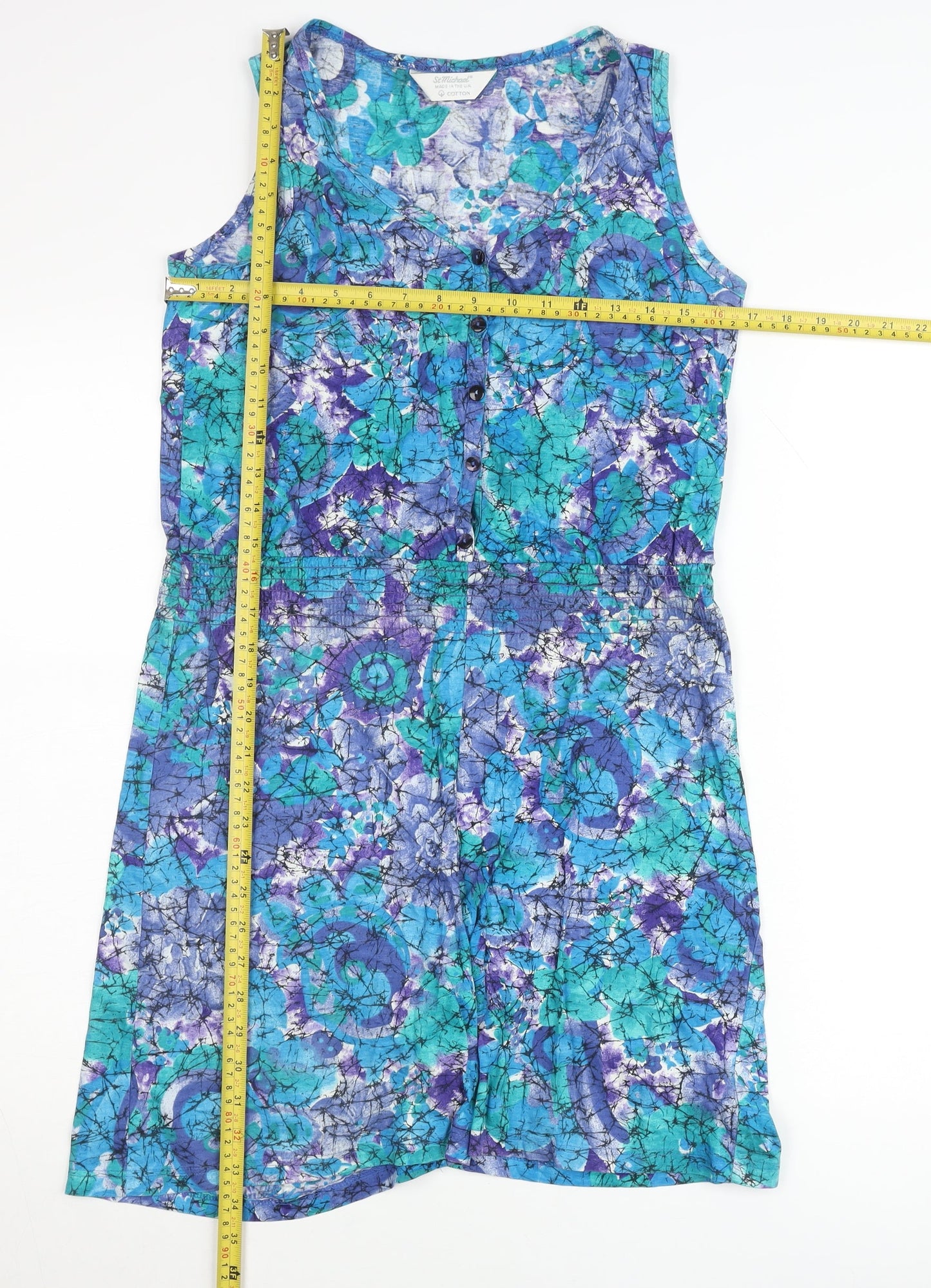 St Michael Womens Multicoloured Cotton Sleeveless Floral Playsuit UK 8-10