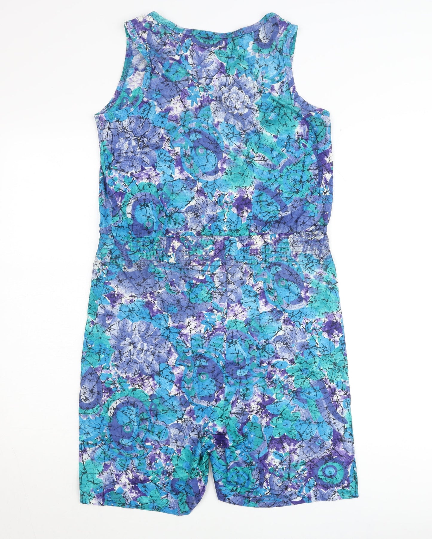 St Michael Womens Multicoloured Cotton Sleeveless Floral Playsuit UK 8-10