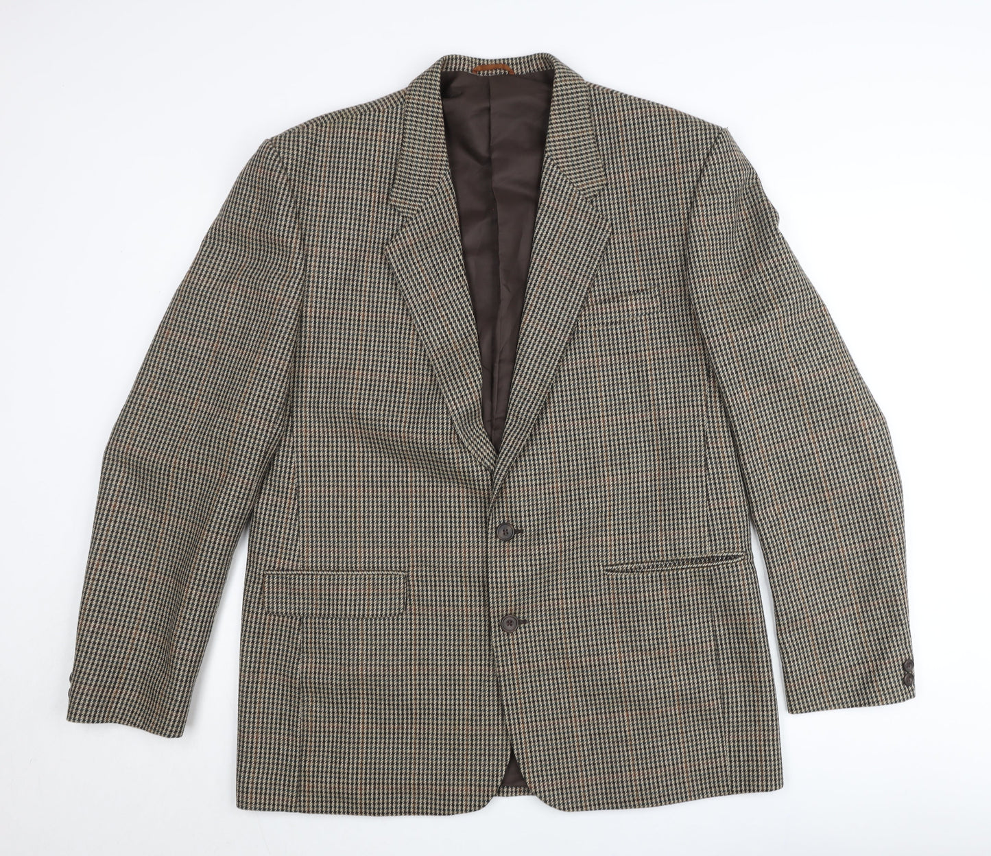 Burton Men's Brown Check Wool Blazer Jacket Size 42 Long