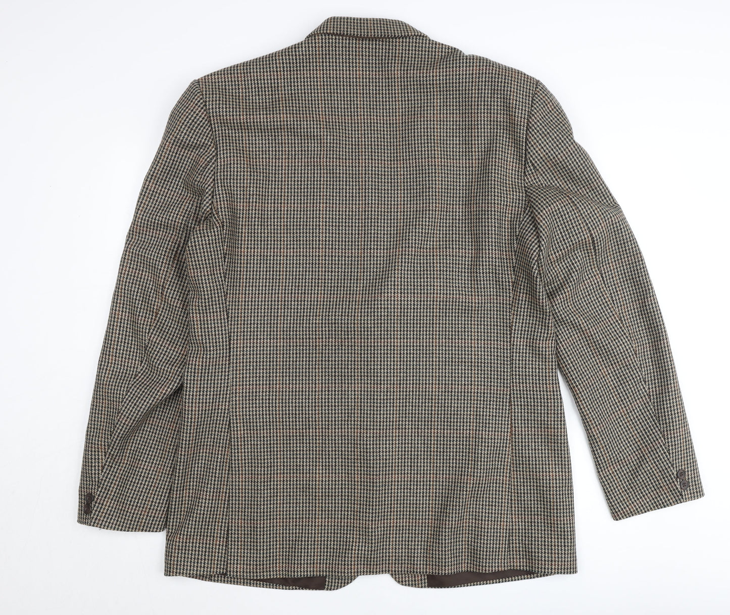 Burton Men's Brown Check Wool Blazer Jacket Size 42 Long