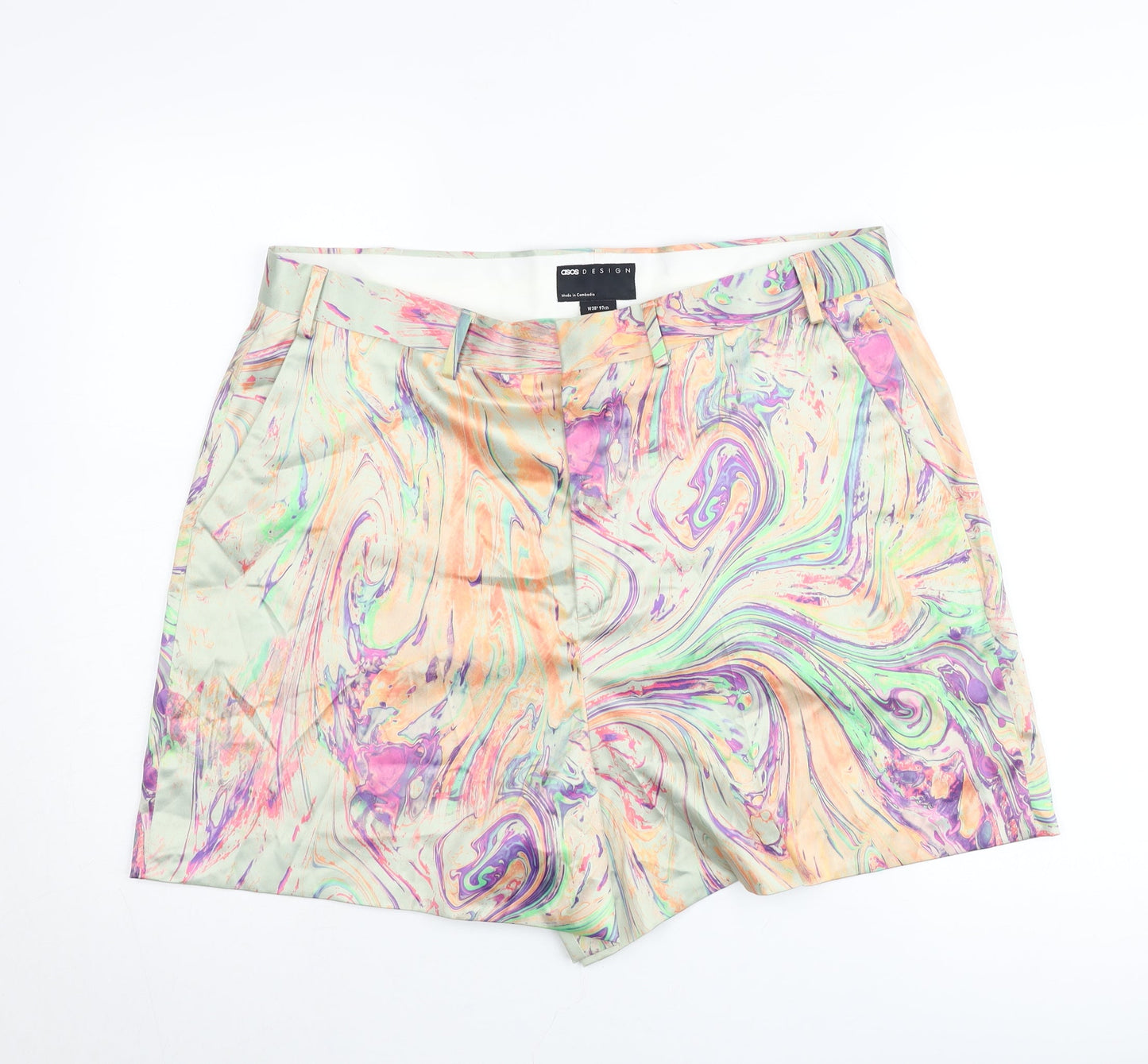 ASOS DESIGN Womens Multicoloured Size 20 High Rise Chino Shorts