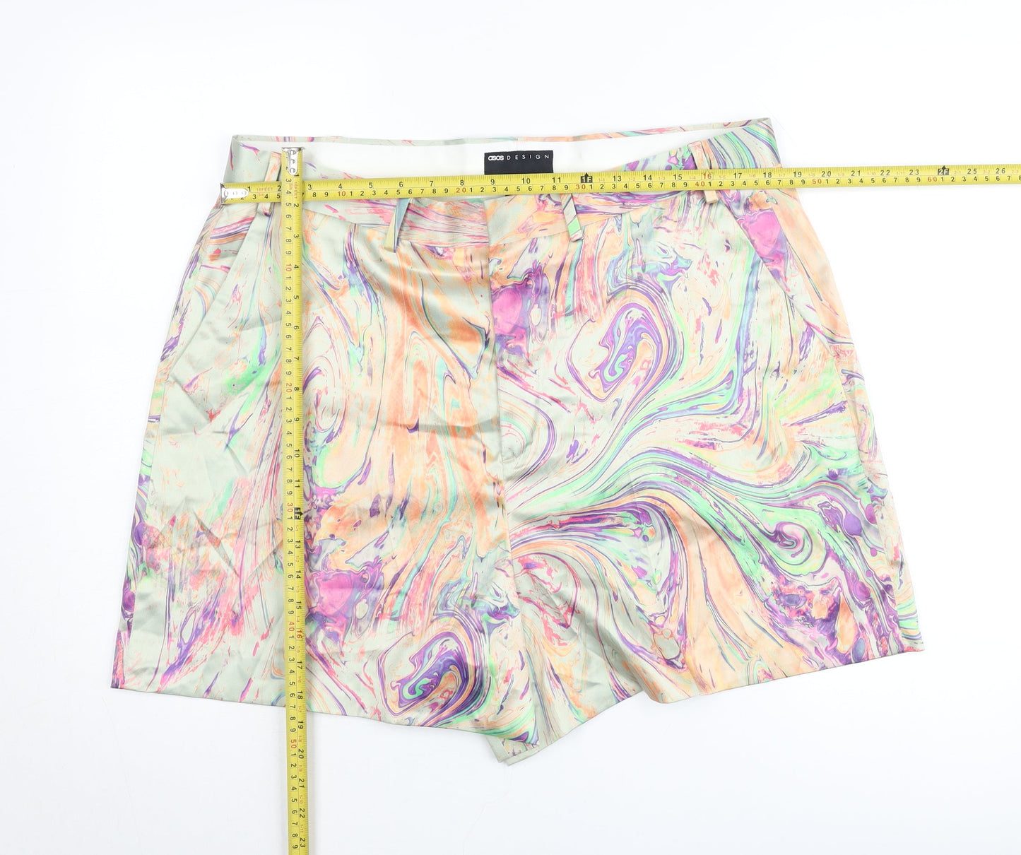 ASOS DESIGN Womens Multicoloured Size 20 High Rise Chino Shorts