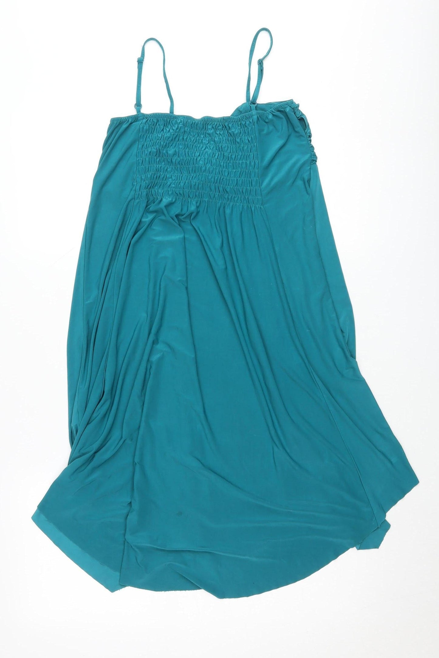 New Look Women’s Blue Slip Dress 12 Ruched Bow Detail Summer Holiday