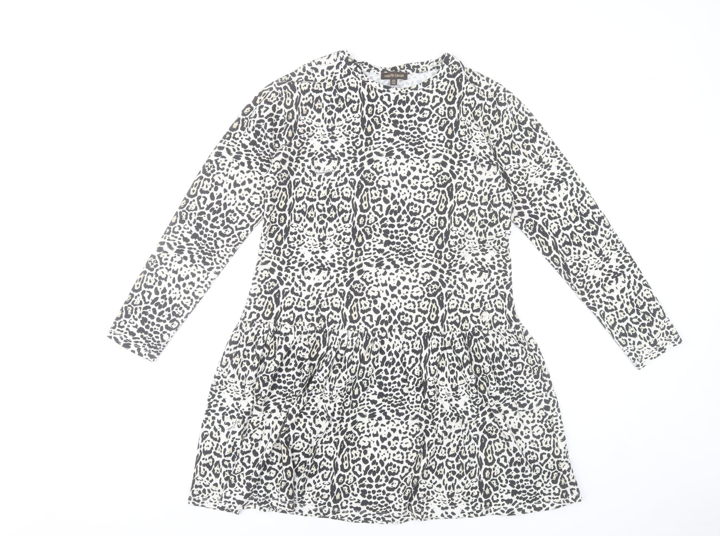 Roberto Cavalli Women’s XS Animal Print Shift Dress Long Sleeve
