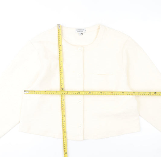 & Other Stories Women Ivory Cotton Cropped Jacket Size 14