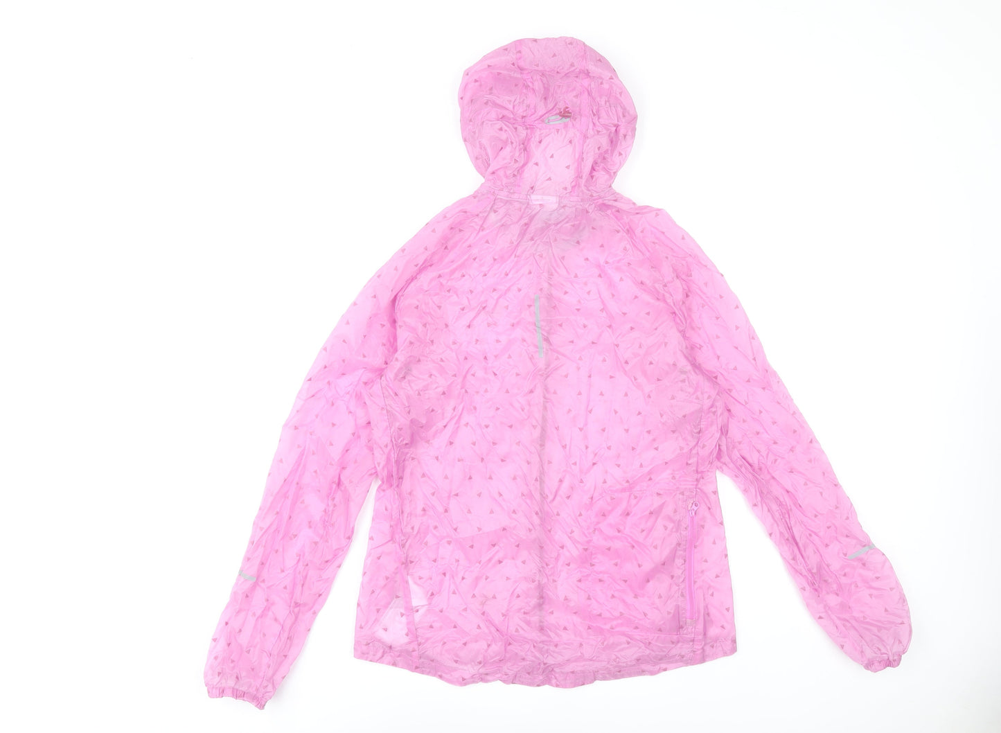 Nike Womens Pink Lightweight Hooded Windbreaker Jacket Size M