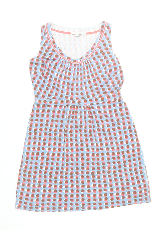 Boden Womens Blue Polka Dot A-Line Jersey Dress Size 10