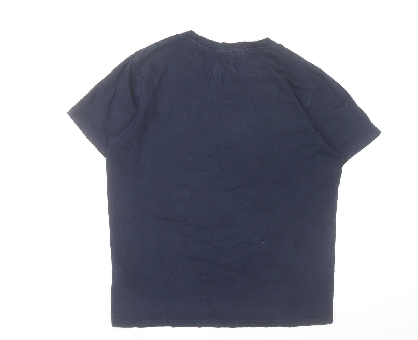 Fila Academy Mens Small Blue Crew Neck Graphic Logo T-Shirt