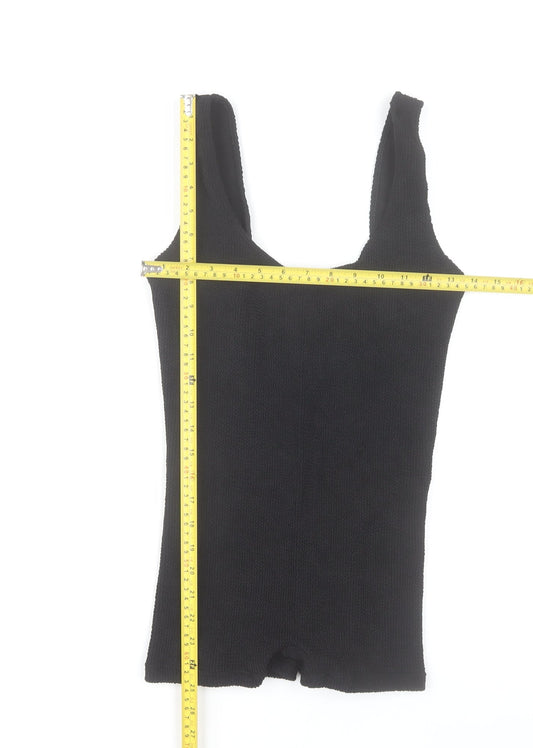 ASOS DESIGN Women Black One Size Stretch Knit Playsuit