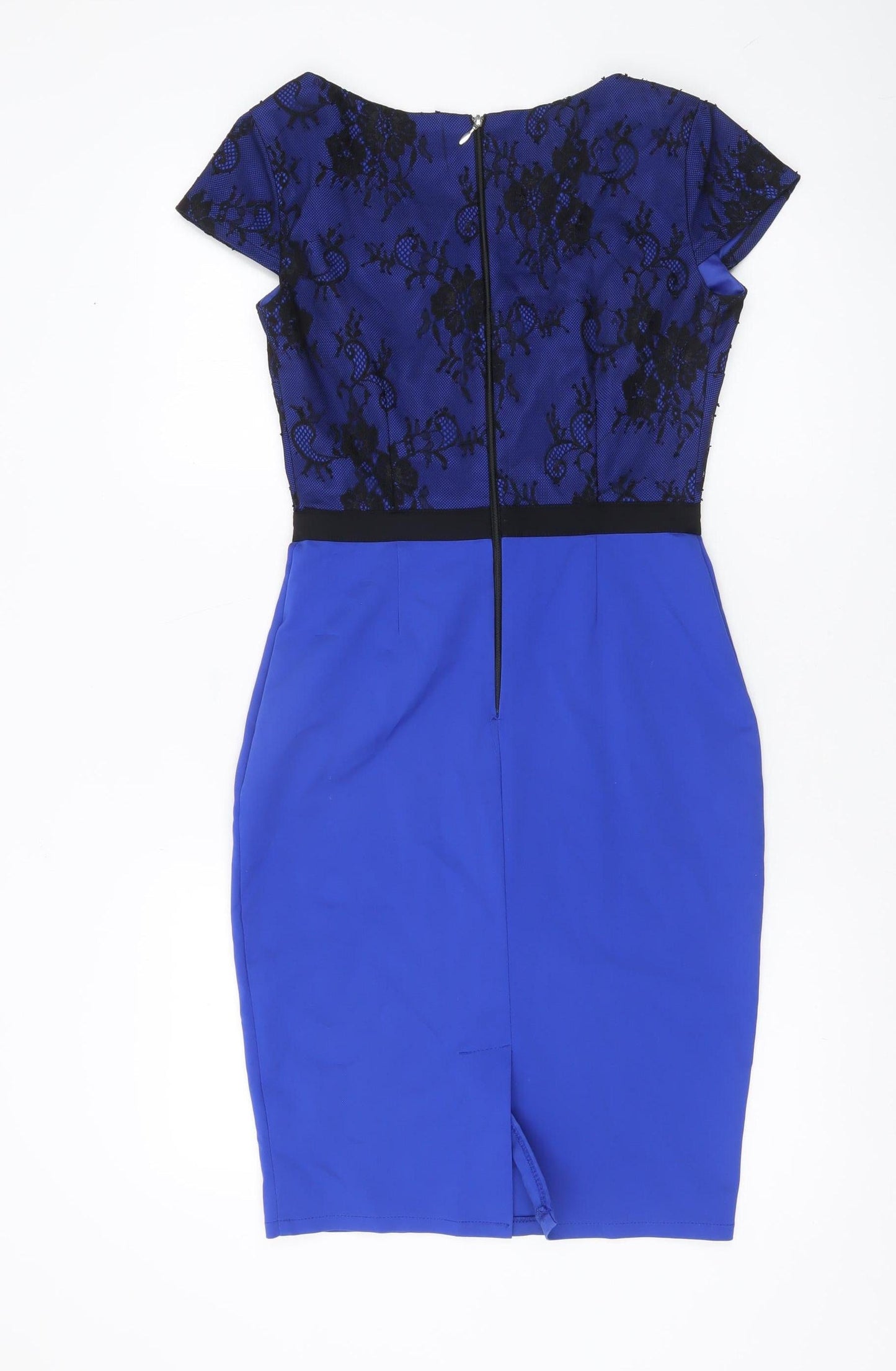 Paper Dolls Women’s Blue Sheath Lace Dress Size 8 V-Neck Cocktail