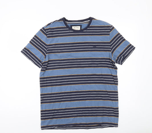 Fat Face Men’s Blue Striped Crew Neck Cotton T-Shirt Size M