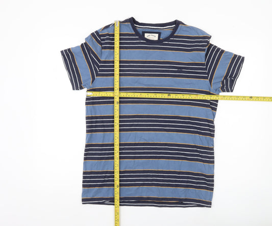 Fat Face Men’s Blue Striped Crew Neck Cotton T-Shirt Size M