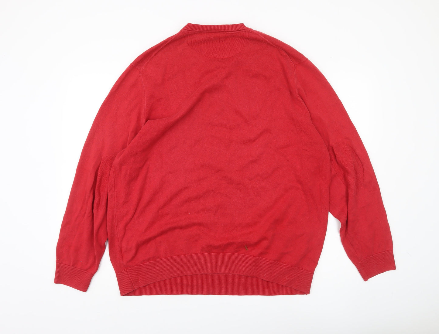 Lacoste Men’s Red Cotton Pullover Jumper 3XL Crew Neck Knitwear