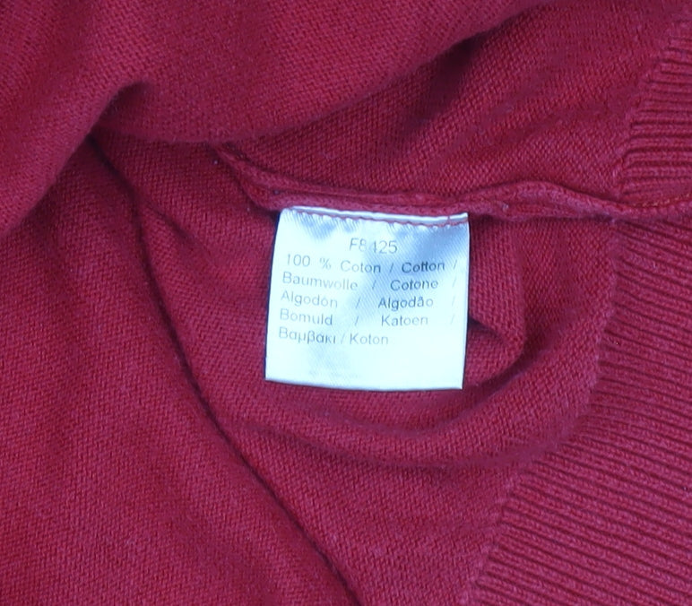 Lacoste Men’s Red Cotton Pullover Jumper 3XL Crew Neck Knitwear