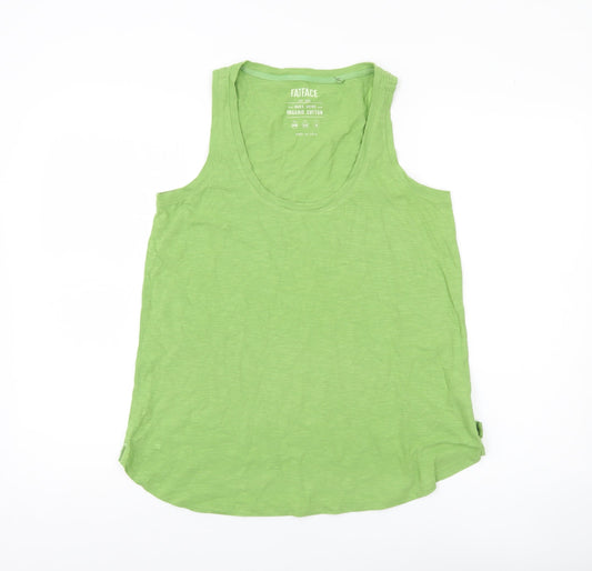 FatFace Womens Green Tank Top Size 10 Organic Cotton Casual