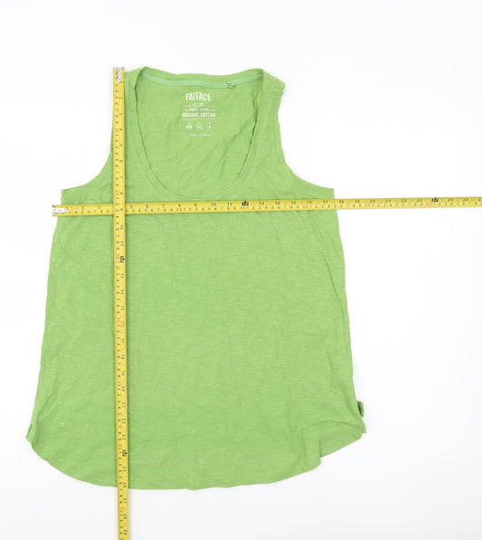 FatFace Womens Green Tank Top Size 10 Organic Cotton Casual