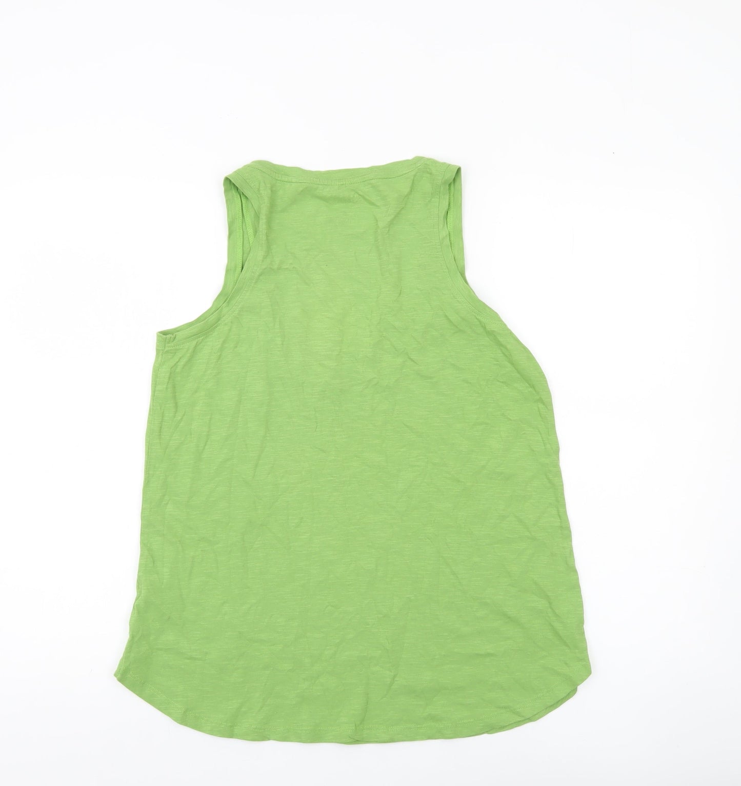 FatFace Womens Green Tank Top Size 10 Organic Cotton Casual