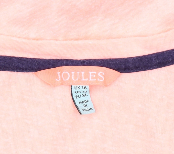 Joules Womens Pink Tank Top Size 16 Scoop Neck Sleeveless Summer Casual