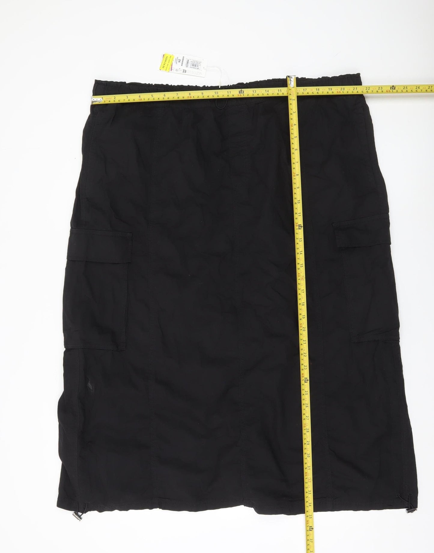 Marks and Spencer Womens Black Size 24 Cargo Skirt Knee Length
