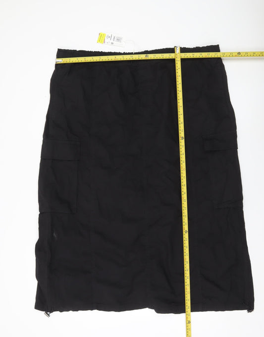 Marks and Spencer Womens Black Size 24 Cargo Skirt Knee Length